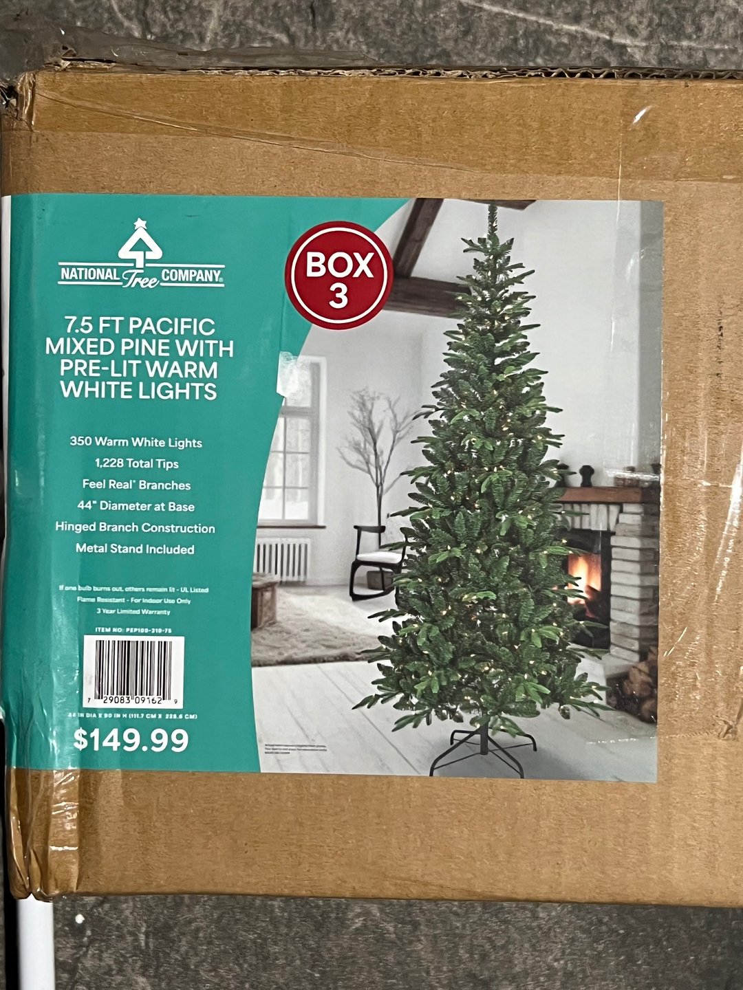 National Tree Company 7.5 ft Pacific Mixed Pine with Pre-lit Warm Lights (Open Box)