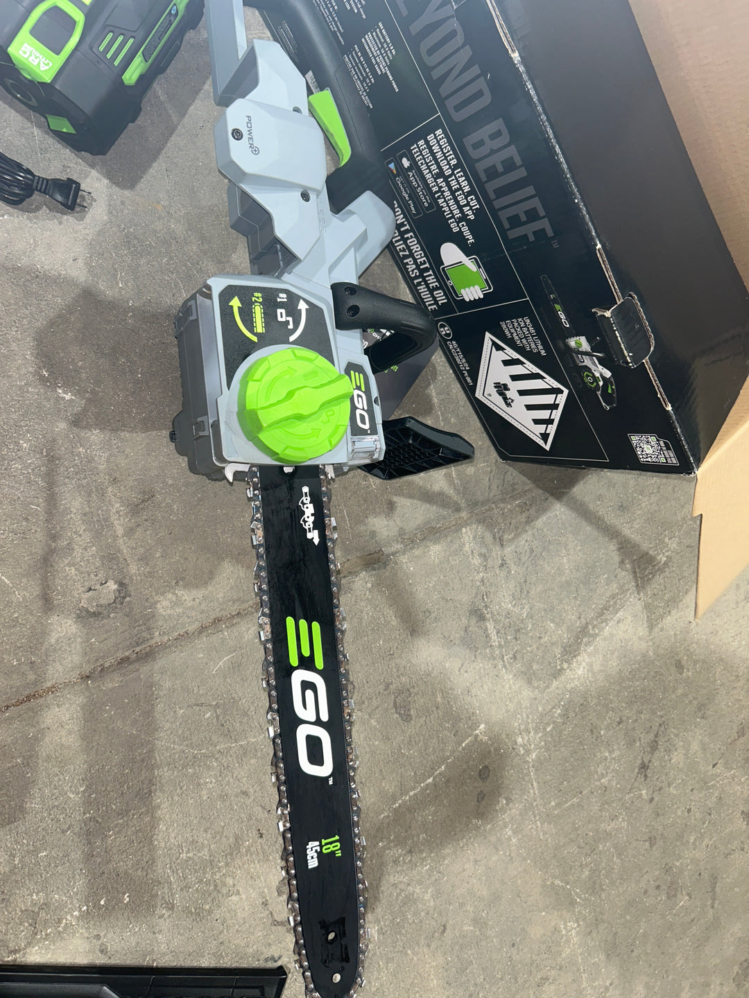 EGO POWER+ 56-volt 18-in Battery 5 Ah Chainsaw (Battery and Charger Included) (used)