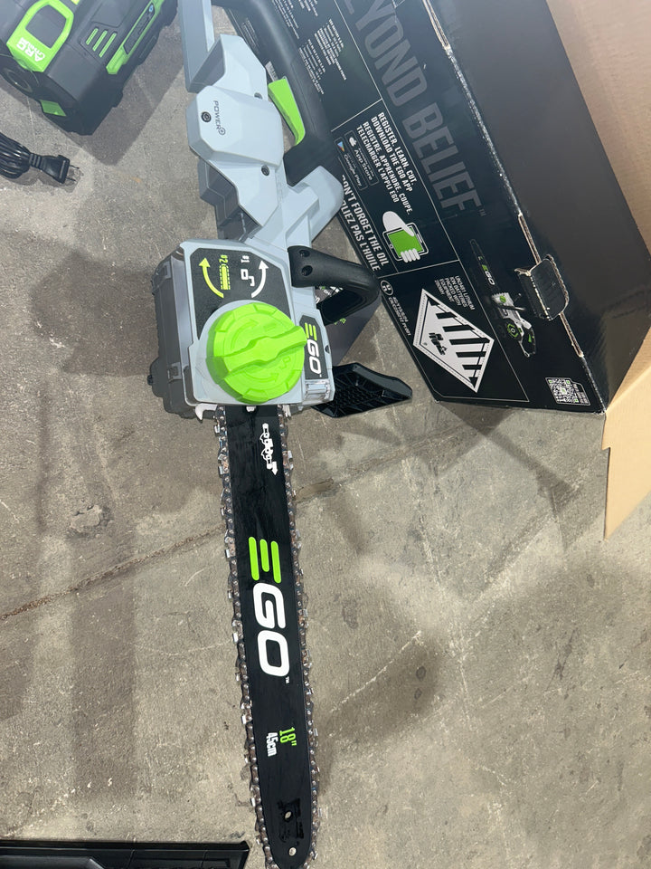 EGO POWER+ 56-volt 18-in Battery 5 Ah Chainsaw (Battery and Charger Included) (used)