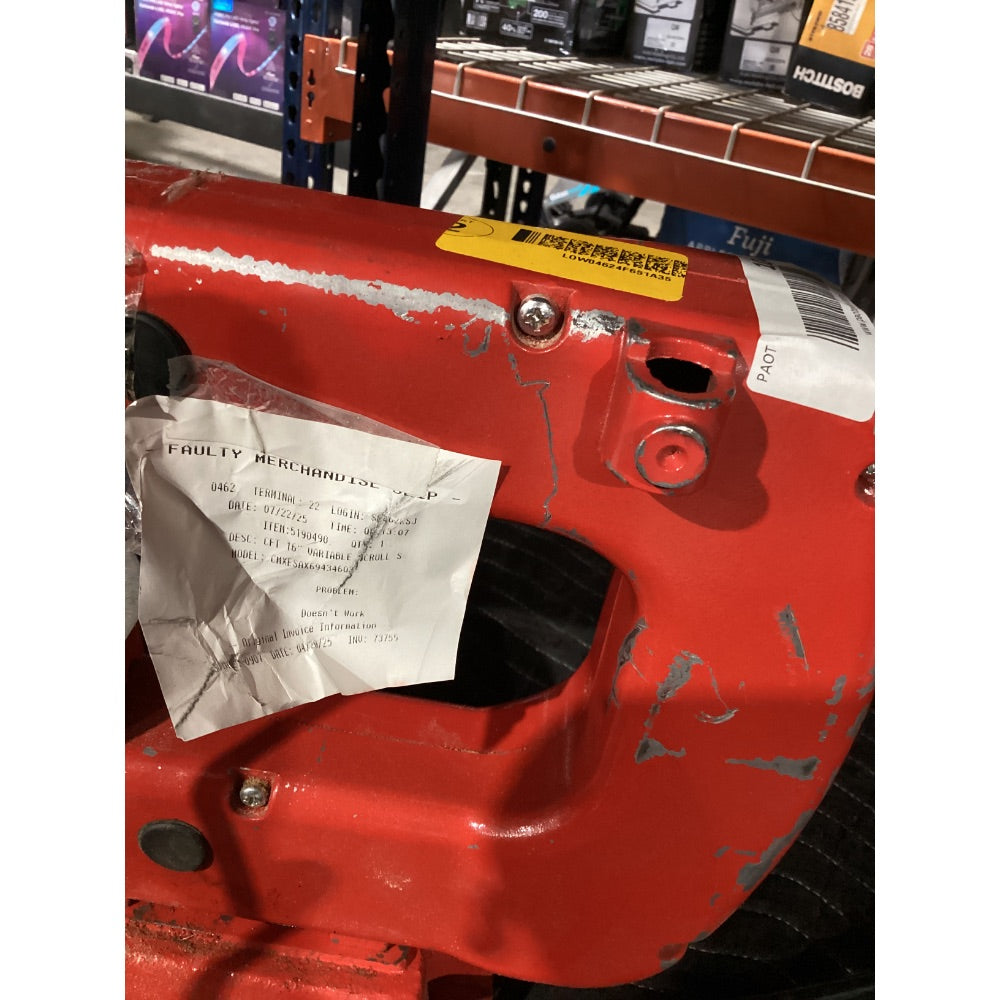 Lot # 1041 CRAFTSMAN 16-IN Variable Speed Scroll Saw, Model CMEXSA1694348G3 MQ50E, 400-1600SPM, 2" Cut Depth, Red