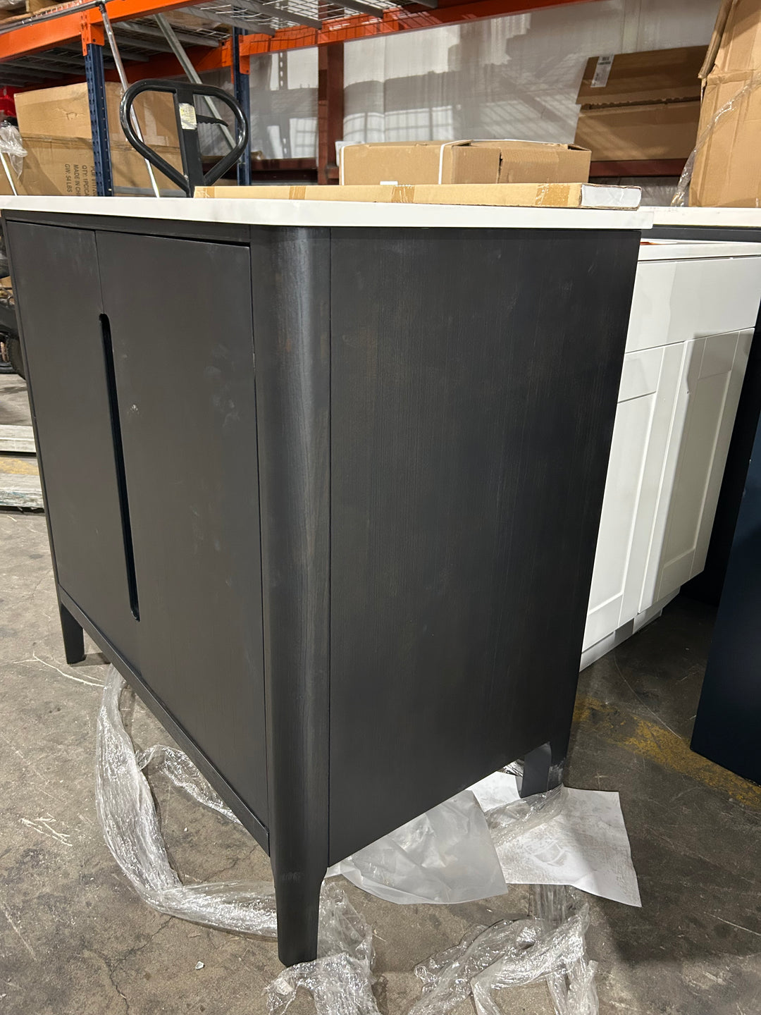 Origin 21 Jenkins 36-in Black Undermount Single Sink Bathroom Vanity with White Engineered Stone Top (open box)