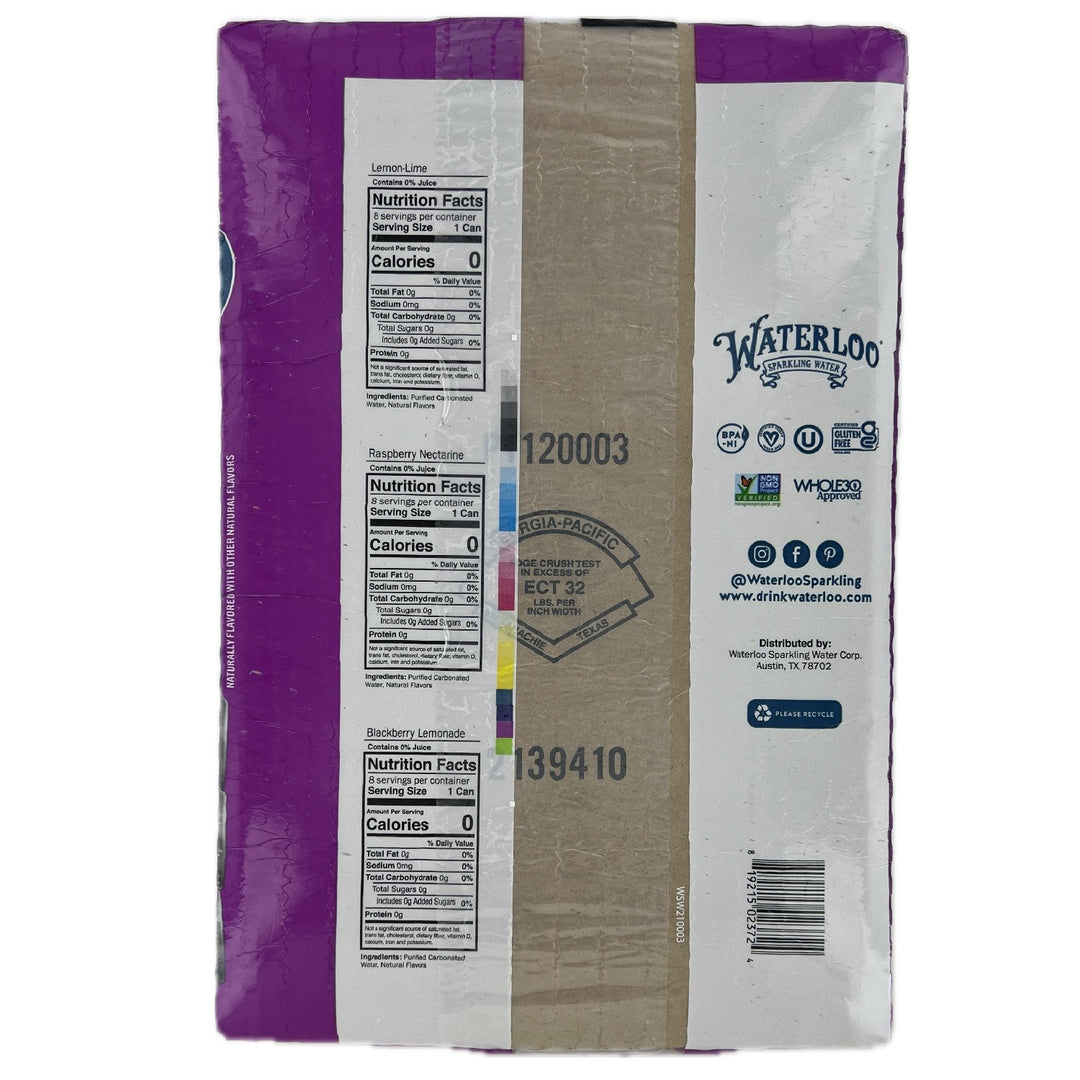 Lot # 1859 Waterloo Sparkling Water (24 Count) $32