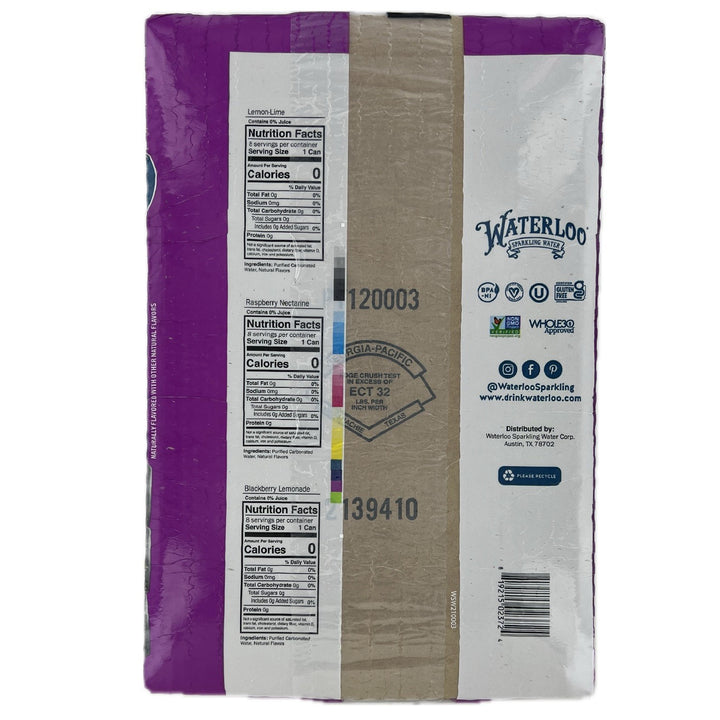 Lot # 1859 Waterloo Sparkling Water (24 Count) $32