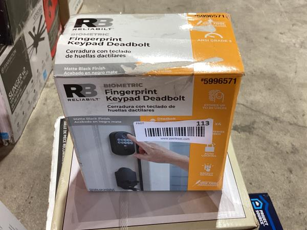 Lot # 113 Reliabilt Fingerprint Deadbolt Door Lock $40