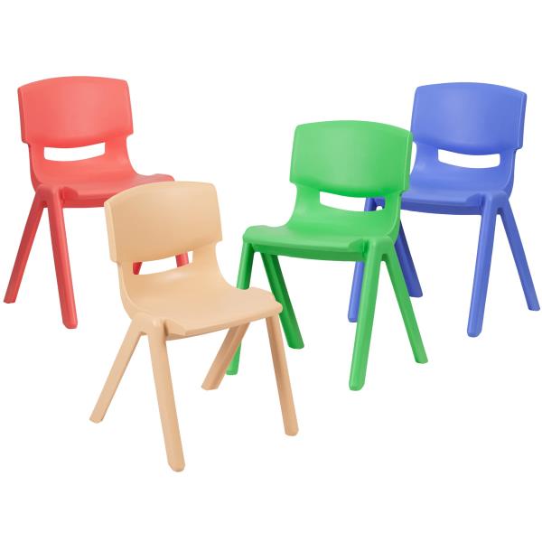Lot # 2122 Flash Furniture Red Plastic Stackable School Chair with Carrying Handle and 11'' Seat Height