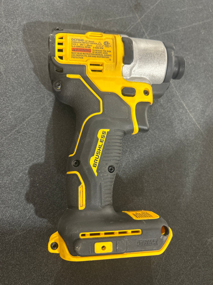 DEWALT 20-volt max 1/4-in Brushless Cordless Impact Driver (Battery Not Included and Charger Not Included ) (USED) (baretool)