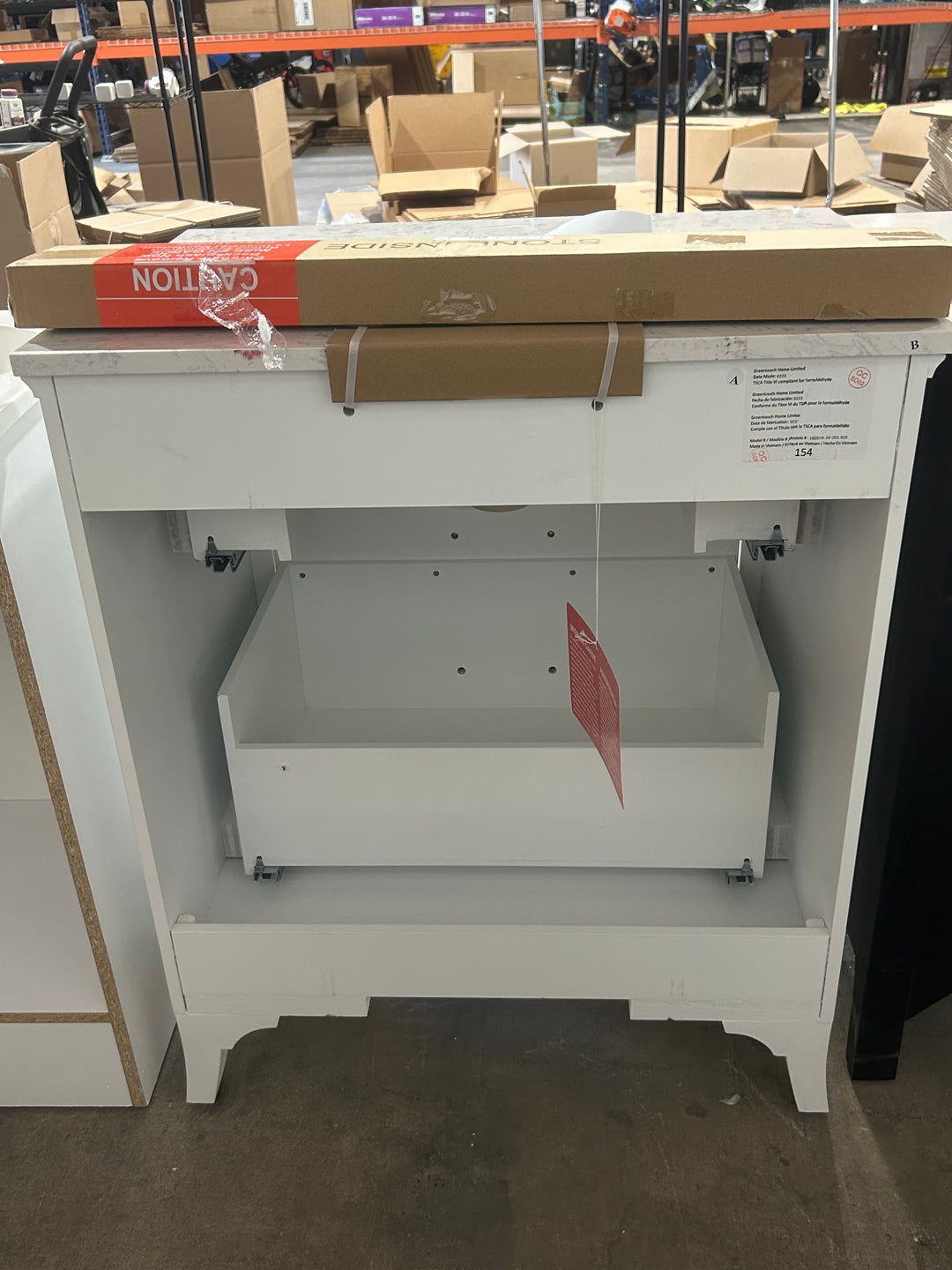 allen + roth Helena 30-in White Undermount Single Sink Bathroom Vanity with Carrara Engineered Marble Top (open box)