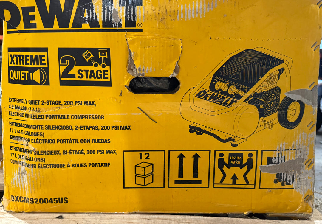DEWALT XTREME Quiet 2 Stage 4.5-Gallon Portable Electric 200 PSI Hot dog Air Compressor