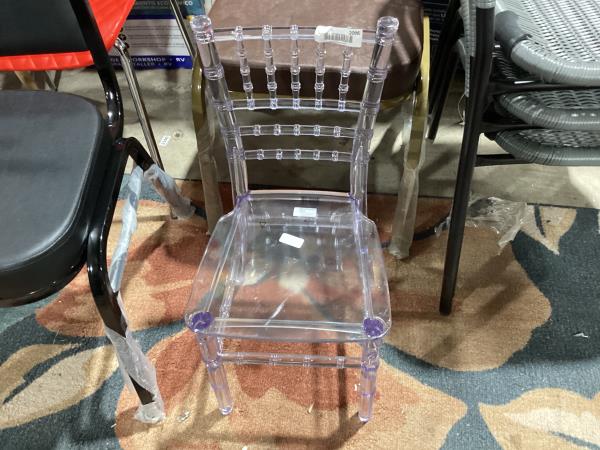 Lot # 2096 Flash Furniture Child’s Transparent Crystal Resin Party and Event Chiavari Chair for Commercial & Residential Use