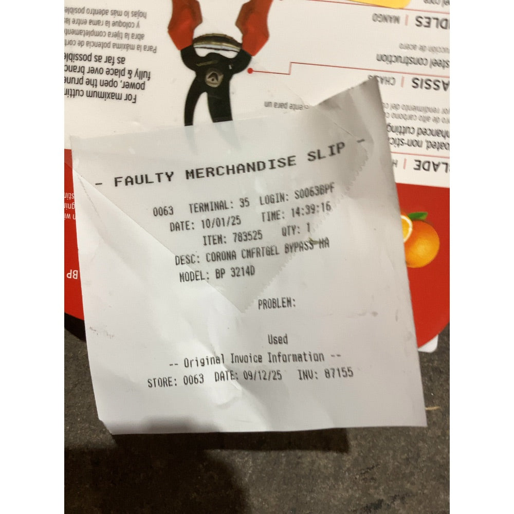 Lot # 1371 Bypass Pruner34 In.Comfort Gel. $18.77