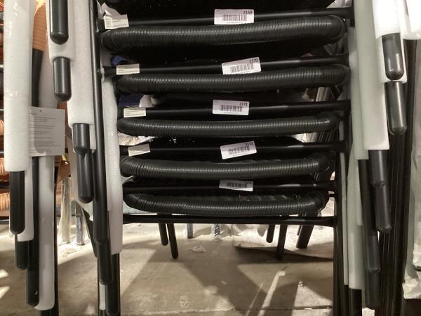 Lot # 2173 Flash Furniture Rattan Stack Chair, Black $43