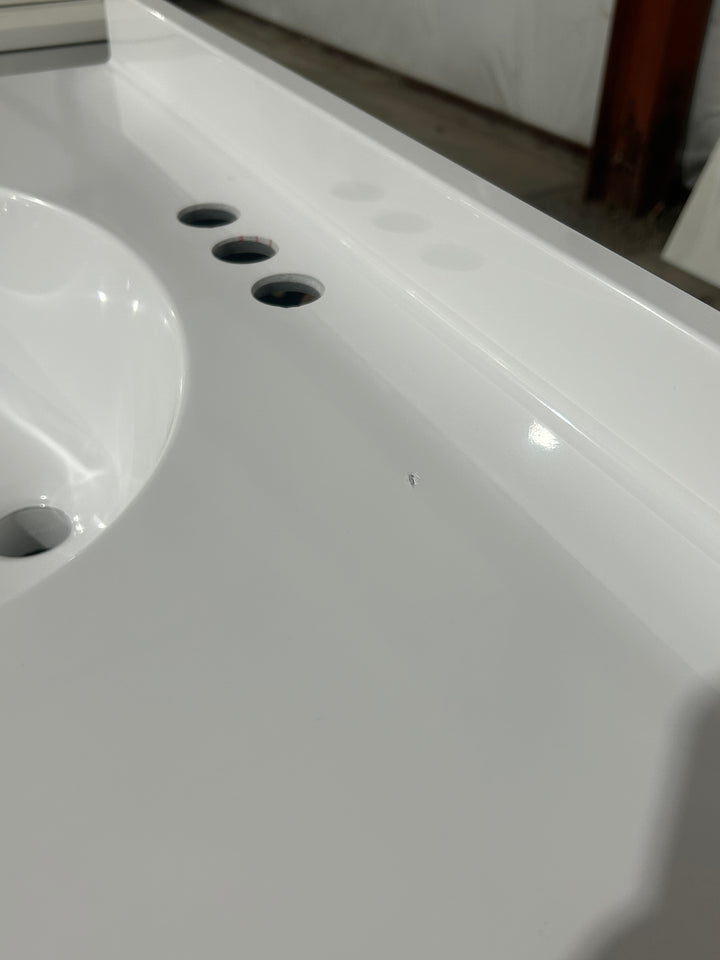 Style Selections Ellenbee 30-in White Single sink Bathroom Vanity with White Cultured marble Top (damaged)