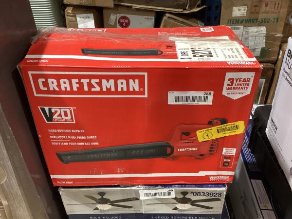 Lot # 288 CRAFTSMAN 20-volt Max 200-CFM Leaf Blower $90