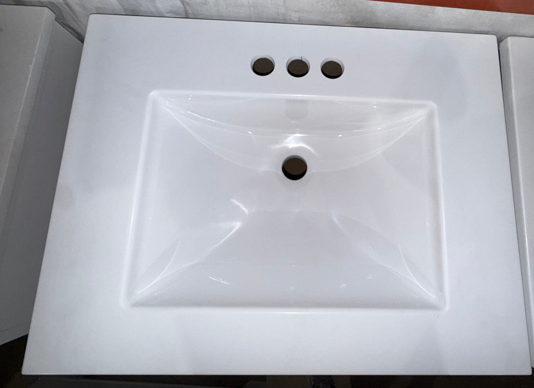Style Selections Esterbrook 24-in Dark Gray Single Sink Bathroom Vanity with White Cultured Marble Top (Open Box)