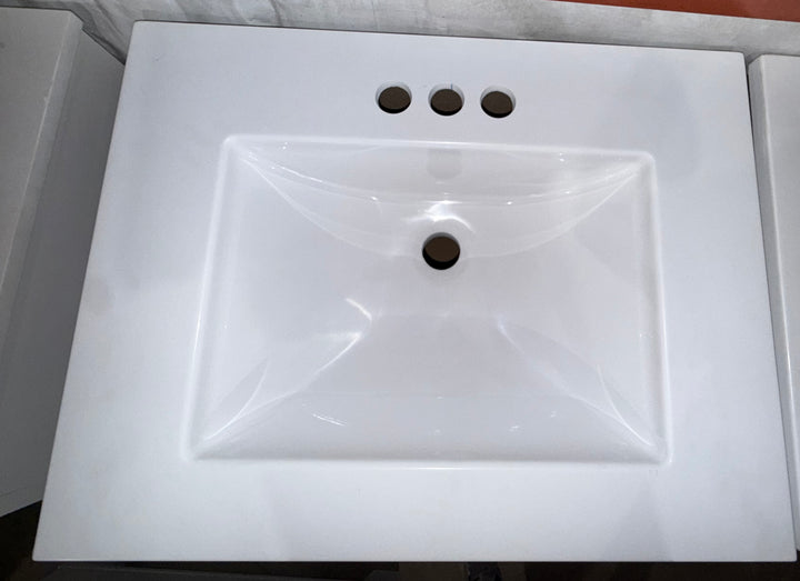 Style Selections Esterbrook 24-in Dark Gray Single Sink Bathroom Vanity with White Cultured Marble Top (Open Box)