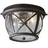 allen + roth Castine 1-Light 10.88-in Antique Bronze Indoor/Outdoor Flush Mount Light (open box)