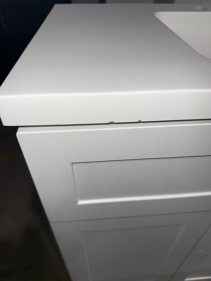 Style Selections Cauley 36-in True White Single sink Bathroom Vanity With Top (Open Box)