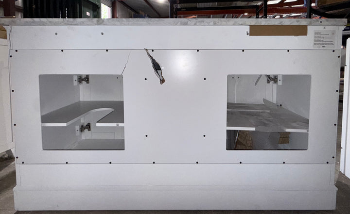 allen + roth Roveland 60-in White Undermount Double Sink Bathroom Vanity with Top (damaged)