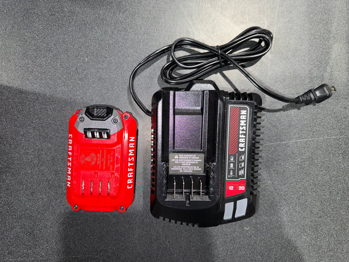 Taladro percutor inalámbrico CRAFTSMAN V20 de 1/2 pulg. y 20 voltios máx., variable (incluye 1 batería y cargador) (caja abierta)