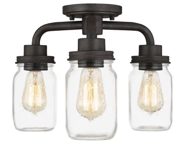 Lot # 446 Quoizel Jana 3 Light 16" Matte Black Light $90