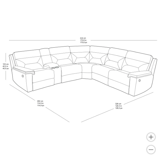 Fletcher 6-piece Fabric Reclining Sectional