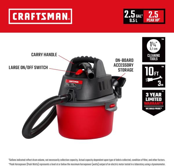 Craftsman Vacuum Cleaner 2.5 Gallon