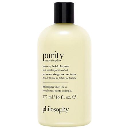 Limpiador 3 en 1 Philosophy Purity Made Simple para rostro y ojos, 16 onzas