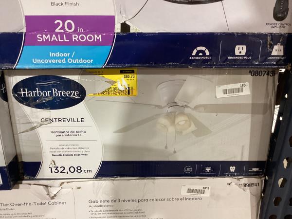 Lot # 1850 Harbor Breeze Centreville 52-in Ceiling Fan $90