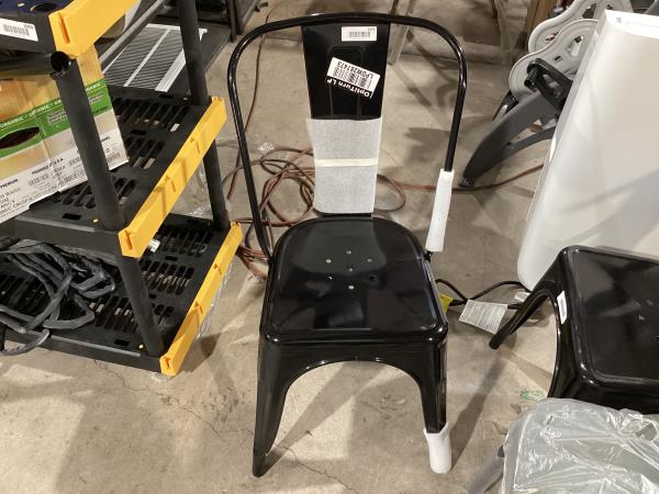 Lot # 1973 Flash Furniture Perry Commercial Grade Black Metal Indoor-Outdoor Stackable Chair