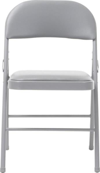 Lot # 2178 Gray Standard Indoor Folding Chair with Padded Seat