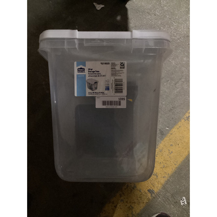Lot # 1035 PROJECT SOURCE 29 qt Storage Tote 5216025 $7.98