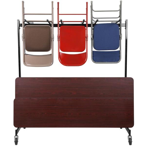 Lot # 1917 Flash Furniture Falon Chair and Table Combo Dolly with Steel Tubular Frame and Rubber Swivel Casters