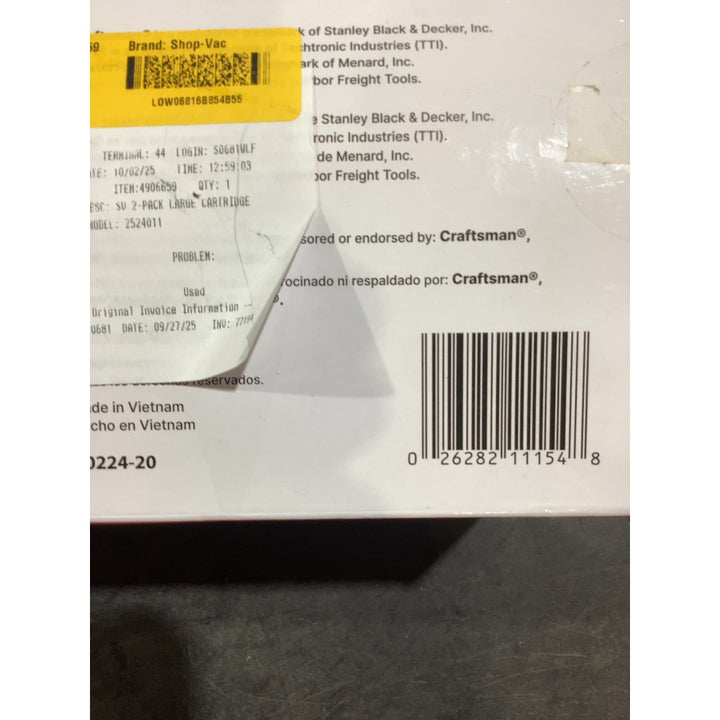 Lot # 1780 Shop-Vac Vacuum-Dust Collector Filters $37.99