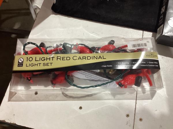 Lot # 75 Kurt Adler UL0676 Red Cardinal Light Set, 10 Light