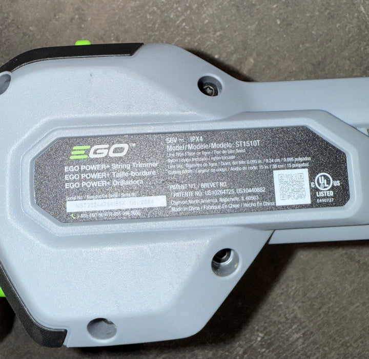 Desbrozadora de hilo a batería EGO POWERLOAD de 56 voltios y 15 pulgadas con eje telescópico (usada) (herramienta sin accesorios)
