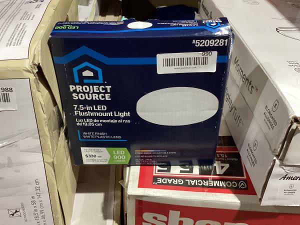 Lot # 990 Project Source White LED Flush Mount Light
