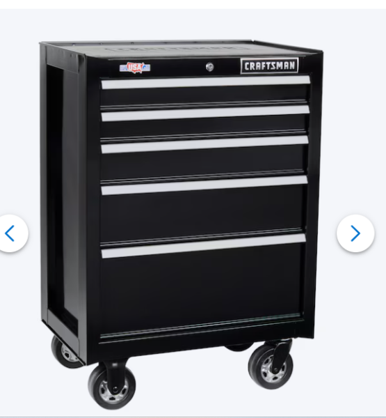 Lot # 2142 CRAFTSMAN 2000 Series 5-Drawer Steel Rolling Tool Cabinet $329