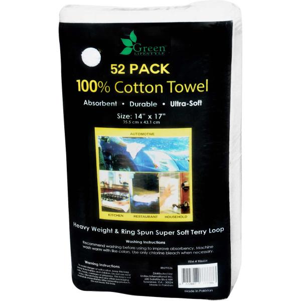 Lot # 647 Unitex Towel  White  14 in X 17 in  52-count $43