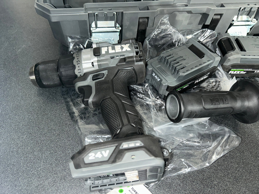 FLEX STACKED LITHIUM 24-volt 1/2-in Keyless Brushless Cordless Drill 2 -Batteries Included (Hard Case Included) (USED)
