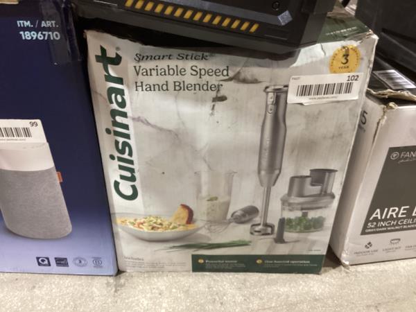 Lot # 102 Cuisinart Variable Speed Immersion Blender $67
