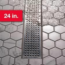 Lot # 1107 Oatey Vivante 24-in Stainless Steel Linear Shower Drain with Tile-In Cover $149