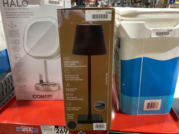 Lot # 2140 Cordless Rechargeable Set of 2 Table Lamps $80