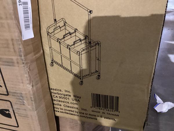 Lot # 1906 Seville Classics Rolling Steel Laundry Sorter $90