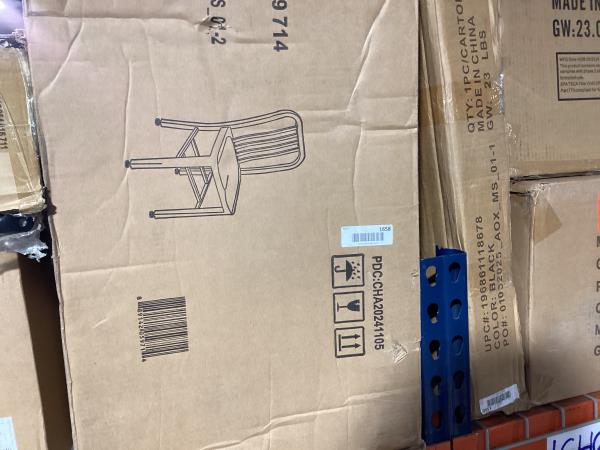 Lot # 1658 Commercial Grade Black Metal Chair $75