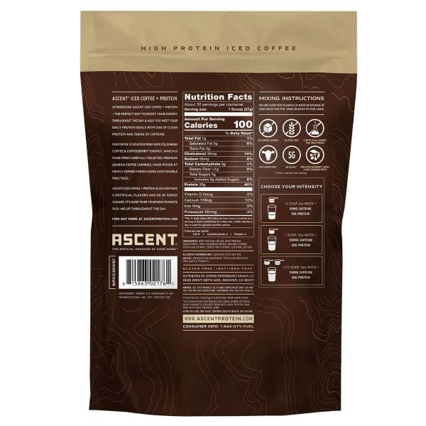 Ascent Iced Coffee and Protein, 30 Servings