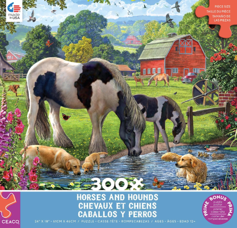 Lot # 937 Ceaco - Horses & Hounds - 300 Piece Jigsaw Puzzle