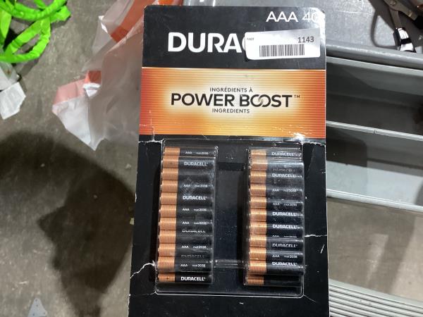 Lot # 1143 Duracell Alkaline AAA Batteries 40 Count $29