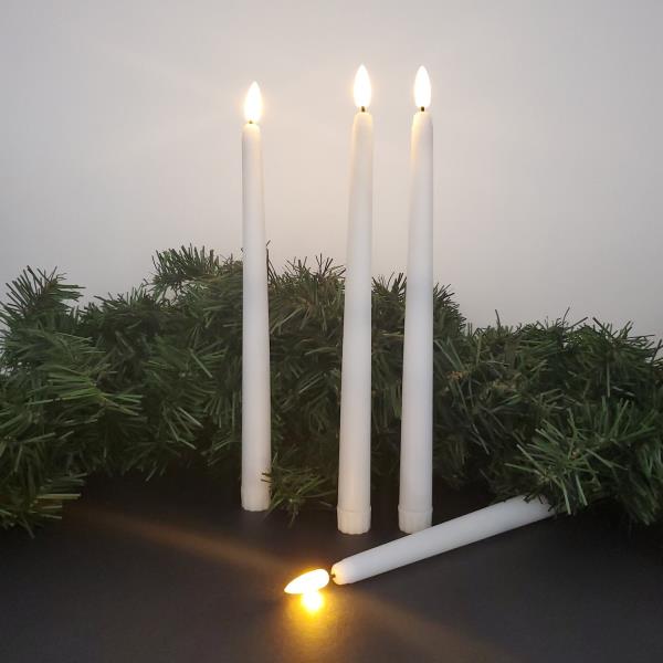 Lot # 210 LumaBase Battery Wick Flame Taper Candles (4) $31