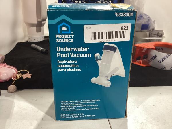Lot # 821 Project Source 5-in Handheld Pool Vacuum $25