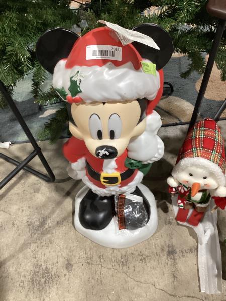 Lot # 2055 Gemmy Lighted Blow Mold Outdoor Decor Mickey w/Gifts Disney $98